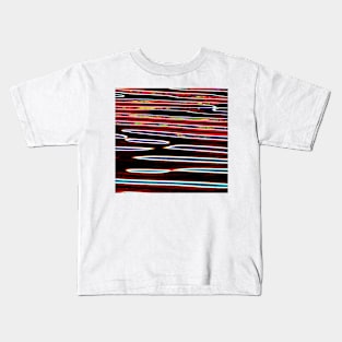 Neon Abstract Waves Kids T-Shirt